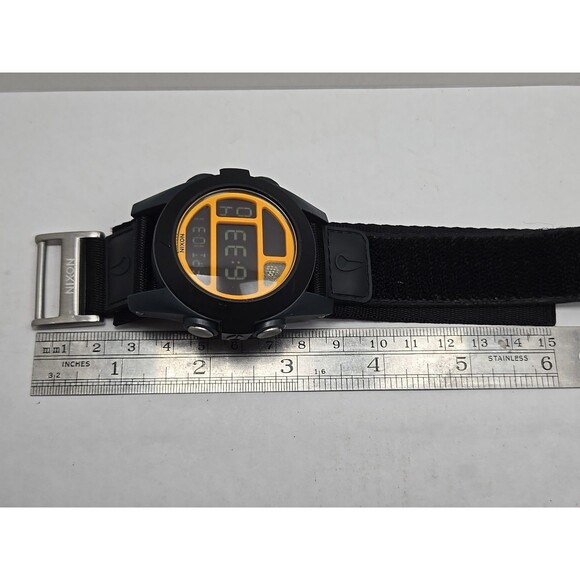Nixon The Baja Digital 49mm Black Orange Compass Watch 100M Quartz New Battery - Picture 10 of 12